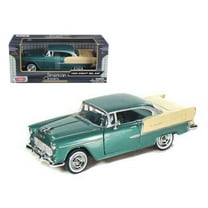 1955 Chevrolet Bel Air Green 1/24 Diecast Model Car by Motormax