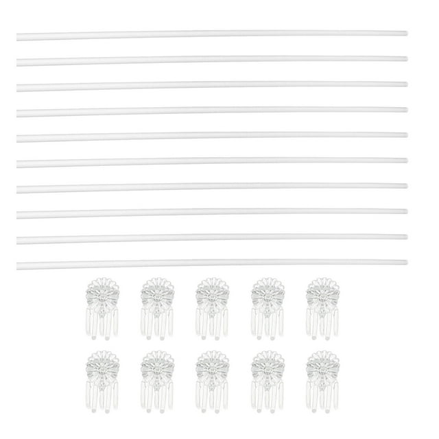 unbranded 1Jgo Varillas Y Clips Transparentes Para Soporte De Plantas En Acrílico Flexible Y Reutilizable
