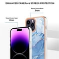 thumbnail image 4 of Designed for iPhone 12 Pro Max Marble Case, Ultra Thin Girls Women Plating Marble Designed Flexible Soft TPU IMD Marble Protective Case Cover for iPhone 12 Pro Max - Blue, 4 of 6