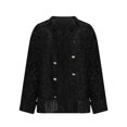 thumbnail image 4 of Women's Fashion Fringe Cardigan - Long Sleeve Open Front Tassel Coat, Stylish Party & Daily Fall Outfit, Black Size L, 4 of 6