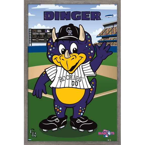 MLB Colorado Rockies - Dinger Wall Poster, 22.375" x 34", Framed