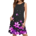 thumbnail image 2 of Ovzne Robes pour Femmes Robe de Plage Femme Décontractée Ample Été Robe Imprimée Sans Manches Col en V Ensemble Haut/chemise Robe d'Été Imprimée Liquidation, 2 of 7