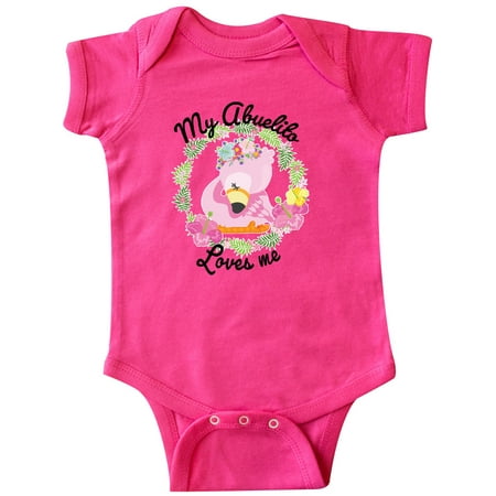 

Inktastic Baby Flamingo My Abuelito Loves Me with Flower Wreath Gift Baby Boy or Baby Girl Bodysuit