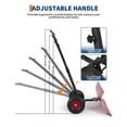 thumbnail image 3 of 29x14.2 Inch Wheeled Snow Pusher, 5-Position Adjustable Blade Heavy Duty Metal Snow Shovel for Driveway Sidewalk Pavement, Red, 3 of 7