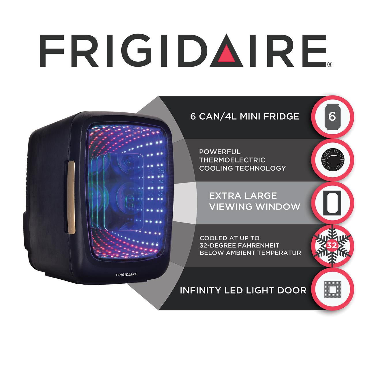 mini fridge with neon lights