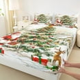thumbnail image 3 of jejeloiu Chic Christmas Tree Queen Sheet Sets,Kawaii Santa Claus Flat Sheet,Kida Xmas Gifts Queen Fitted Sheet For Boys Kids,Ultra Soft Home Decor,4-Piece, 3 of 7