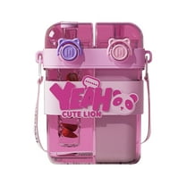 pvdgvd New High-capacity Double Cup, Children Water Cup with Straw, Student Drinking Cup, Leak-proof & Outdoor Portable, Ideal for Home & Outdoor Use