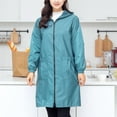 thumbnail image 4 of Women's Casual Long Apron Jacket Lightweight Kitchen Cover Up for Home Cooking Work Coverup Fall Fashion,Color:Blue,Size:XL, 4 of 7
