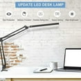 thumbnail image 4 of Lámpara de escritorio moderna con brazo oscilante, luz de protección ocular con 10 niveles de brillo, LED de bajo consumo, lámpara de escritorio ajustable para leer, coser, 4 of 5