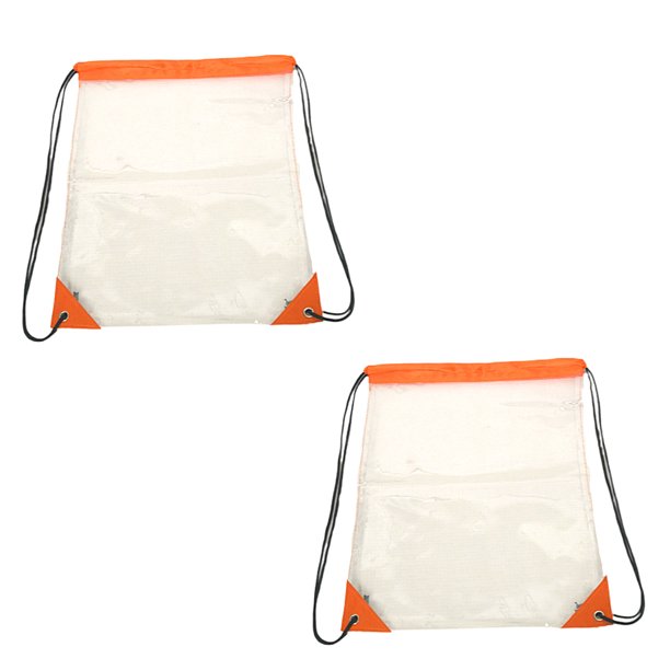 2 piezas de bolsa de cordón transparente de PVC, mochila con cordón impermeable, bolsa de almuerzo transparente, mochila pequeña transparente para estadios y eventos deportivos