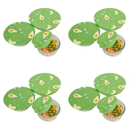 THLKIF Reusable Beeswax Bowl Covers Elastic Fabric Food Covers for Bowls (20 23 26cm) Cotton Eco-Friendly Food Wrap Lids for Leftovers Fruit Salad Bread (A 12PCS)