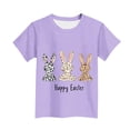thumbnail image 3 of Manga Corta Crop Top para Niños Pascua Impresa Cuello Redondo Casual Camiseta, Niños Camisa de Manga Corta Ropa de Juego Suave, 3 of 5