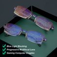 thumbnail image 4 of 2024 Bifocal Progressive Reading Glasses Diamond-cut Men Blue Light Blocking Multifocal Eyewear Ultralight Rimless Eyeglasses Bifocal black +350, 4 of 6