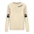 thumbnail image 4 of Halloween Sweaters For Women Cute Fall Oversized Crewneck Graphic Long Sleeve Funny Pullover Halloween Sweatshirt With Cat Prints Soft Polyester Perfect For Fall Festivities Women Sweaters, 4 of 4