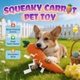 thumbnail image 3 of Giant Carrot Dog Toy, Dog Squeaky Toys to Keep Them Busy for Small, Medium, & Large Dogs, Cute Carrot with Soft Squeaker – Durable Bite-Resistant Plush, Embroidered Details (1PC, S), 3 of 7