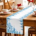 thumbnail image 5 of Teal Blue Wisteria Table Runner 70 Inches, Sprinng Summer Pastoral Botanical Bed Runner Dresser Scarves Tabletop for Indoor Outdoor Parties/Ceremony/Banquet, 13" x 70", 5 of 9