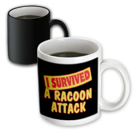 

3dRose I Survived A Racoon Attack Survial Pride And Humor Design - Magic Transforming Mug 11-ounce