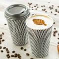 TRAHOO16 Ounce Disposable Coffee Cups 25 Spiral Wall Hot Cups For