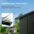 thumbnail image 3 of Small Shed Outdoor Storage 2.5X1.4 FT Galvanized Metal Garden Shed Waterproof with Lockable Door for Narrow Backyard, Patio, Garden, 3 of 7