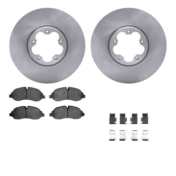 Dynamic Friction Company Front Brake Rotors with Heavy Duty Brake Pads includes Hardware 6212-99822