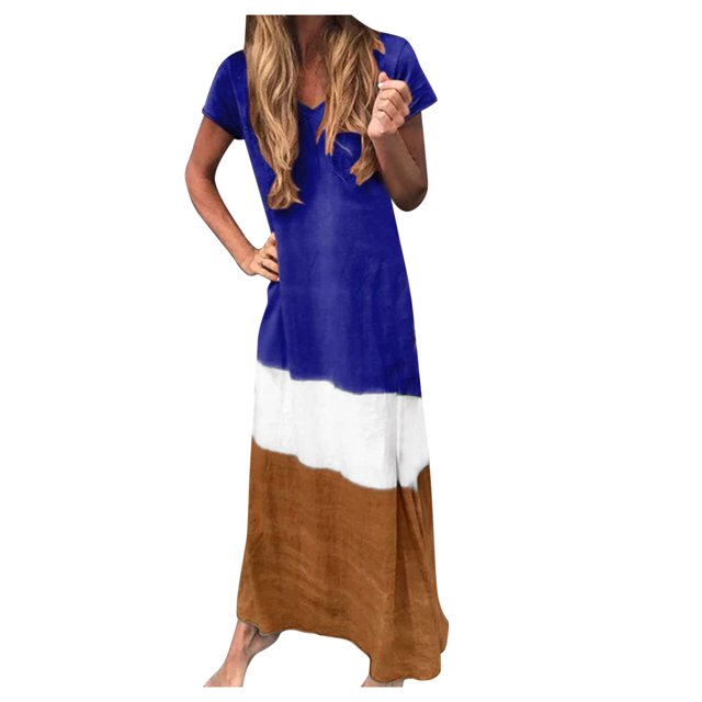 Pompotops Robe Quotidienne Grande Taille pour Femmes à Manches Courtes Col en V