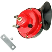 DEXIMRO 300DB Super Loud Train Horns, 12V Waterproof Air Horns Replacement Kit, Car Air Electric Snail Double Horn, Automotive Accessories Universal for Car, Motorcycle, Truck, Bike, Boat (Red)