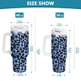 thumbnail image 6 of Yayeee 30oz Stainless Steel Tumbler with Straw and Handle Double-Wall Insulated Travel Water Bottle, Blue Floral Leopard Pattern, 6 of 8