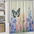 thumbnail image 6 of Orinice  Country Pink and Blue Floral Shower Curtain for Bathroom, Plant Green Eucalyptus and Nature Butterfly Fabric Shower Curtain with Hooks,Spring Garden Bathroom Curtain Shower Set, 36x72, 6 of 7