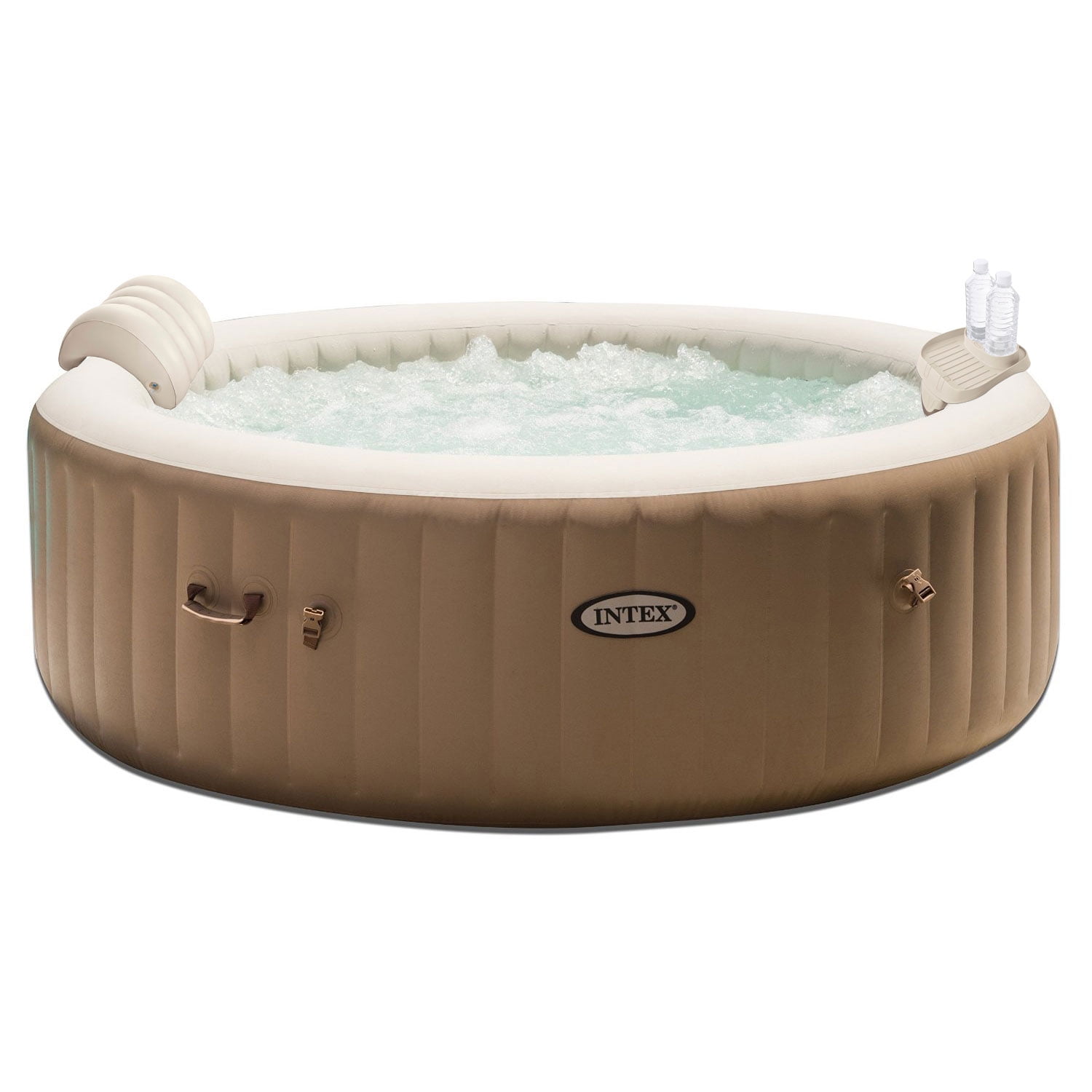 Intex PureSpa 4 Person Inflatable Jet Spa Hot Tub with Drink Tray & Headrest by Intex