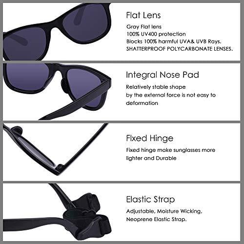 Cocosand Baby Sunglasses With Strap For Baby Toddler Girls & Boys Age 0- 24months Black X-Small