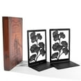 thumbnail image 3 of YongCo 1Pair Heavy Duty Metal Book End For Shelves Hollowed Leaf Bookend Book Stoppers, 3 of 21