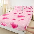 thumbnail image 3 of jejeloiu Pink Heart Loves Bed Sheets,Kawaii Cute Pattern King Sheets For Girls 4pcs, 3 of 7