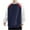Blue, variant on DODADAWANJ Color Block Sweatshirt for Men Crewneck Raglan Sleeve Pullover Big and Tall Long Sleeve Sweatshirts for Casual Outdoor Resort Navy S