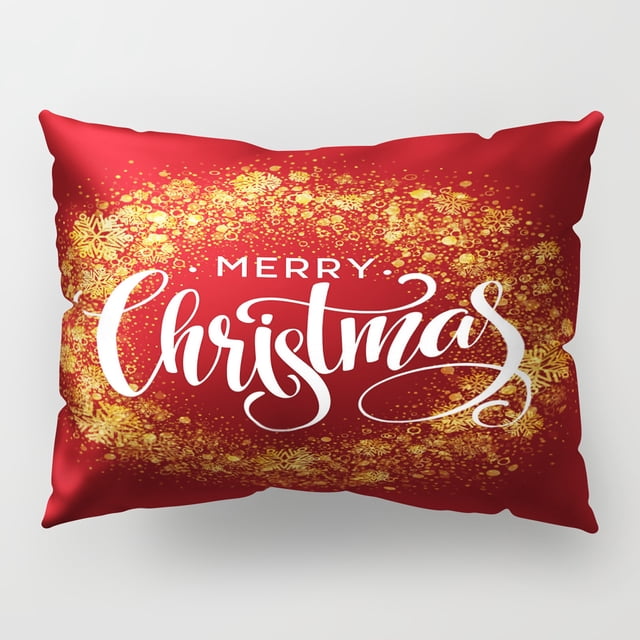 onlyliua ¡ ¡Promoción de Temporada! Funda de Almohada Decorativa para El Hogar, Funda de Almohada Larga con Letras Navideñas