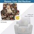 thumbnail image 4 of FKELYI Daisy Floral Mushroom Print Reclining Chair Cover for Single Seat Recliner Chair Fitted Couch Covers for Lazyboy Lounge Chair 4 Pcs Armchair Protector Cover, 4 of 7