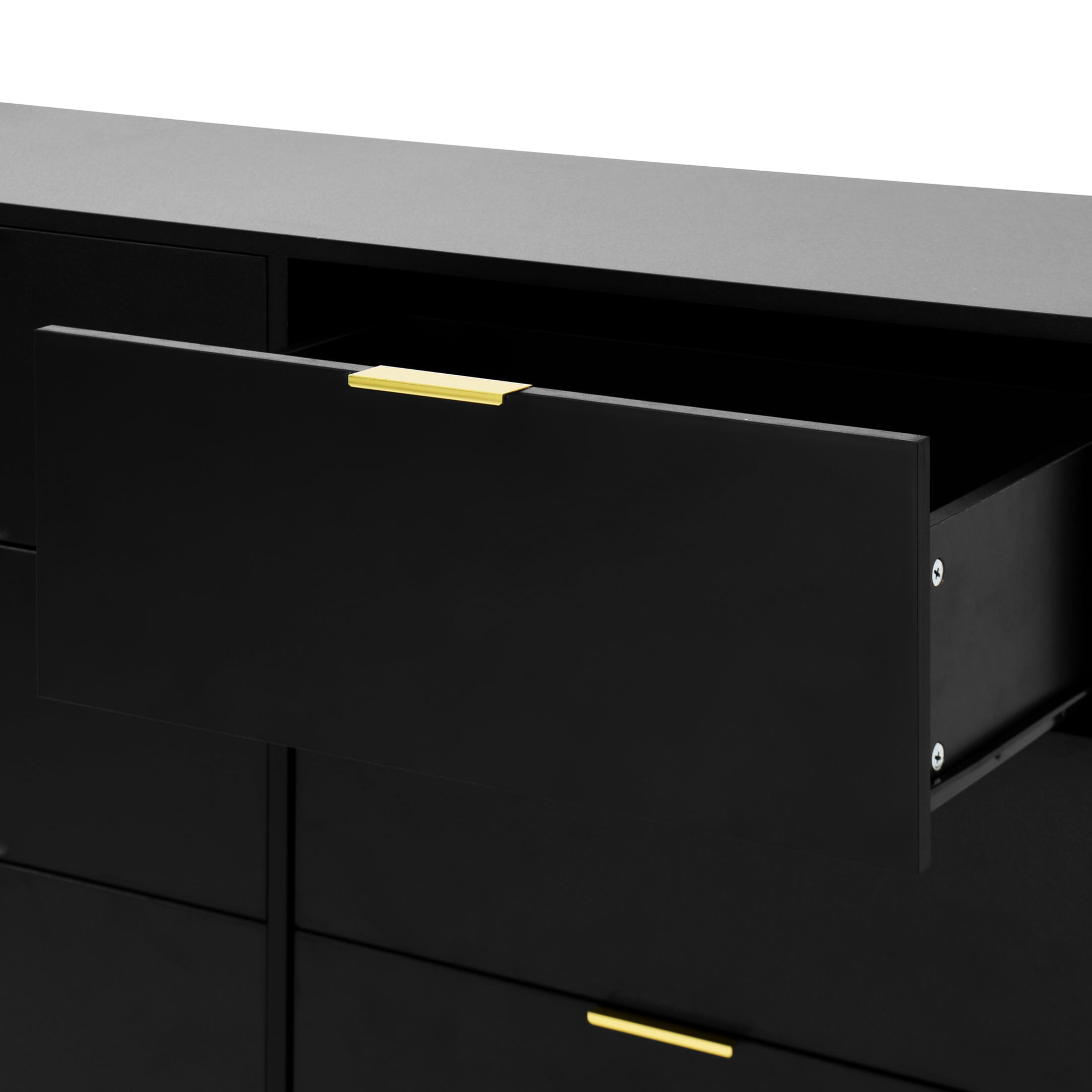 Noble House 8-Drawer Dresser, Wooden Storage Cabinet for Bedroom, Living Room, Black