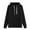 Black, variant on Women's Plus Size Solid Color Drawstring Hooded Sweatshirt,Autumn Winter Fashion Thermal Plush Oversized Pullover with Pockets,Casual Streetwear Loungewear Top for Daily Wear,Holiday Outfits Black L