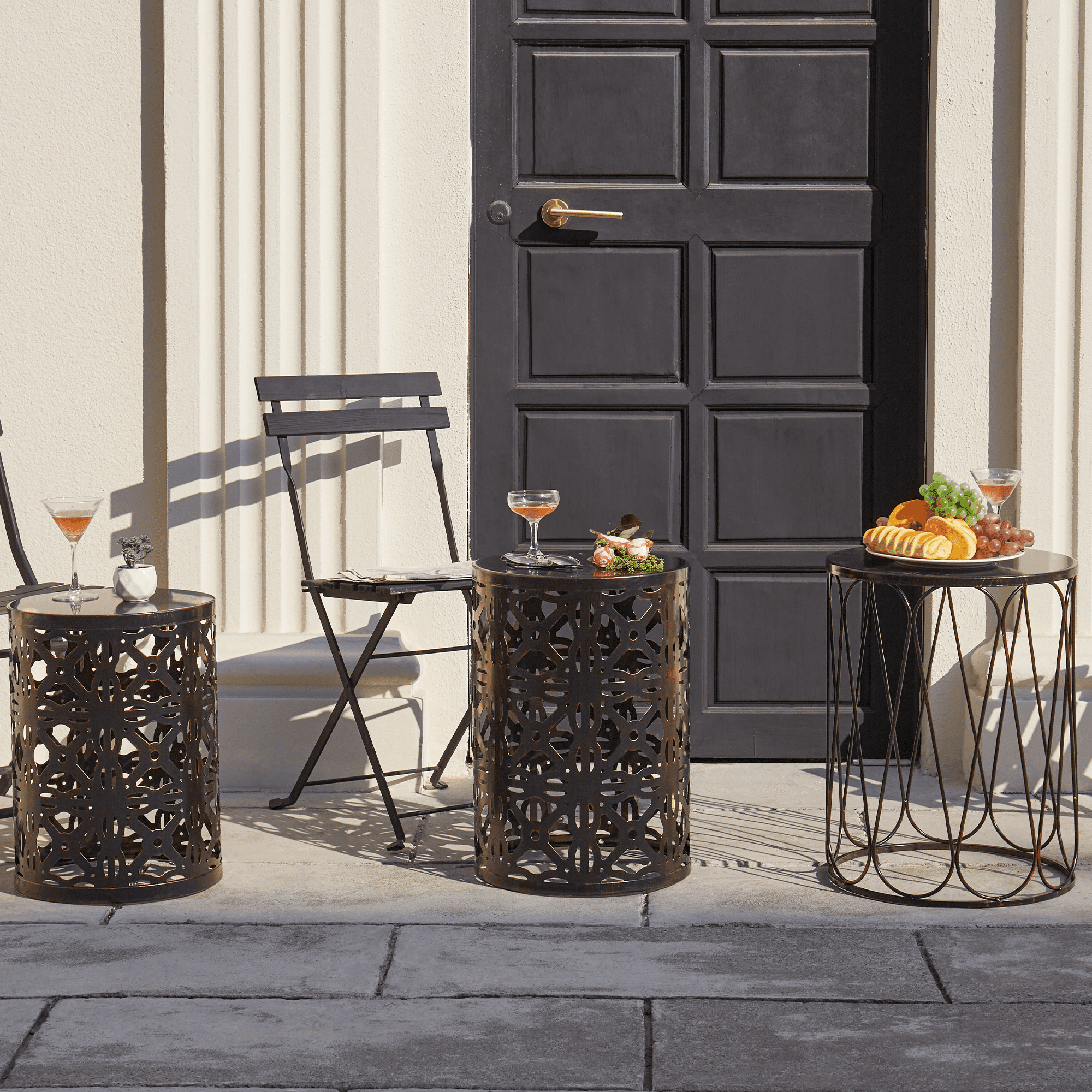 hampton bay metal garden stool