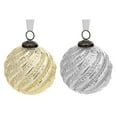 thumbnail image 1 of 4" Glass Swirl Ornament (Gold + Silver) - Set of 4, 1 of 2