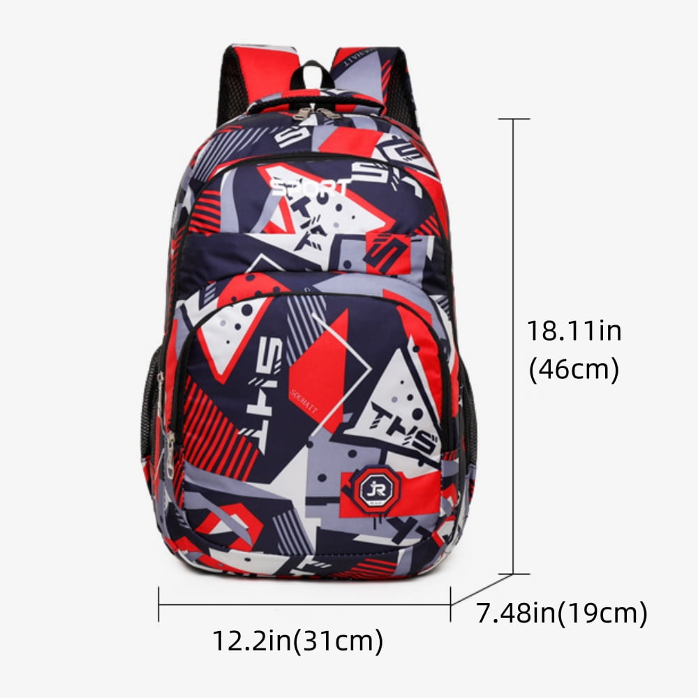 Baprem Boys Backpack Camo Kids School Backpack Lightweight School Bag Trendy Bookbag for Girls, Red