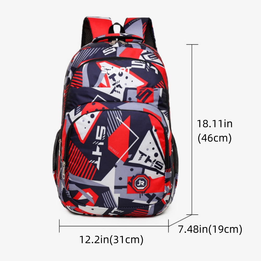 Mochila escolar para niños, camuflaje para niñas, impermeable, para adolescentes y niños, roja 6