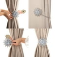 thumbnail image 4 of SUQ I OME Crystal Magnetic Curtain Tiebacks & Holdbacks Clips for Home Office Bedroom Décor, Silver, 2 Pieces, 4 of 7