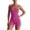 #0139-Hot Pink, variant on Pounoo Workout Sets for Women Ribbed Halter Neck Square Neck Bodysuit with High Waist Shorts Casual Gym Running Beach Matching Outfits