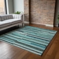 thumbnail image 6 of Addison Rugs Mayfield Washable Transitional Stripes, Bars, Horizontal Lines Turquoise Rectangle Rug, 9' x 12', 6 of 6