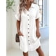 thumbnail image 4 of Vestido Túnica Holgado Informal de Verano para Mujer, de Algodón y , con Botones, Escote en V, Corta, Color , Talla M, 4 of 8