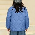 thumbnail image 6 of Spazoro Boys Quilted Bomber Jacket with Fleece Lined, Baseball Collar Long Sleeve Snap Closure Warm Winter Outerwear Coat Blue Size 9-10, 6 of 7