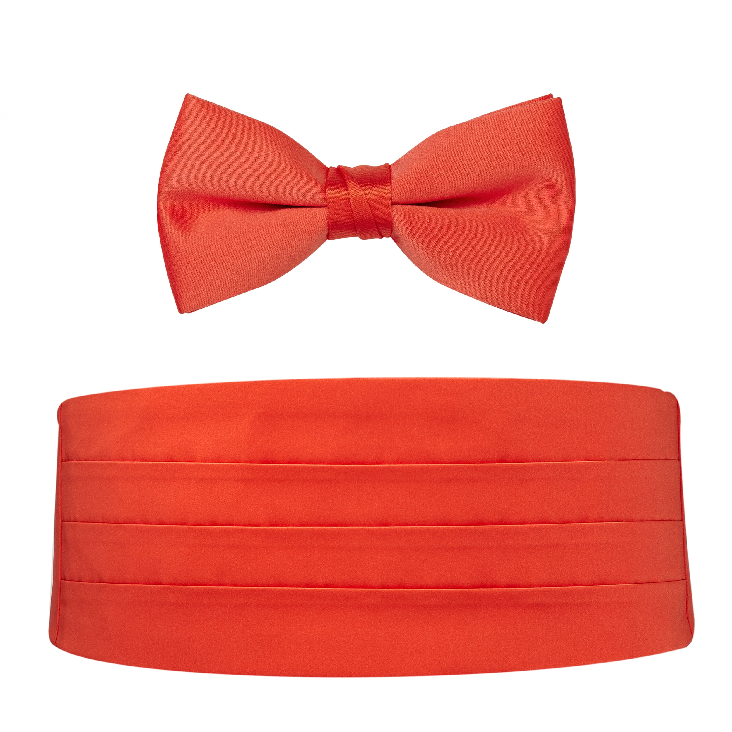 Coral Satin Bow Tie & Cummerbund Set