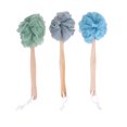 thumbnail image 1 of 3 cepillos de baño de madera con mango largo, para ducha, toallas y fregadores de flores (gris, azul y verde), 1 of 7