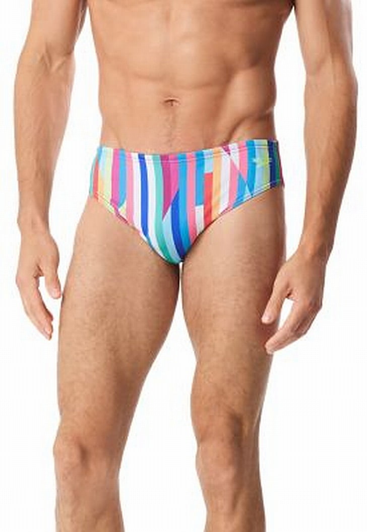 Speedo Men Swimwear Striped Turnz Endurance Lite Swim Brief 28