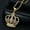 Gold Color, variant on New Men's Hip Hop Golden Silver 14K Yellow Gold Out Crystal King Crown Pendant Necklace Fashion Jewelry Gift